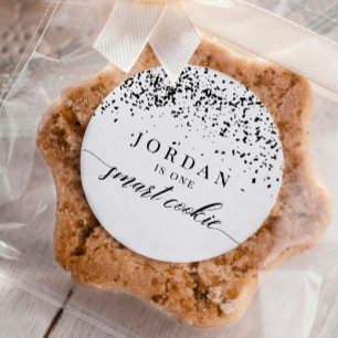 Confetti Eén Slimme Cookie Afstudeerfeest Favor Ronde Sticker