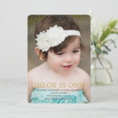 CONFETTI eerste verjaardag Kaart (Staand voorkant)