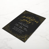 Confetti Elegant Script Graduation Party Folie Inv Uitnodiging (Gedraaid)