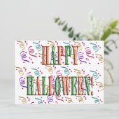 Confetti- en halloween-festival kaart (Staand voorkant)