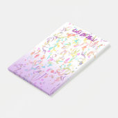 Confetti en Paarse gradiënt Sjabloon Post-it® Notes (Schuin)