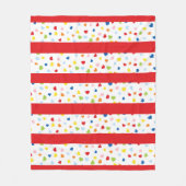 Confetti- en rode strepen, knijpwand fleece deken (Voorkant)
