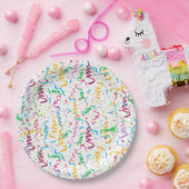 Confetti en Streamers vieren verjaardagsfeest Papieren Bordje (Feest)