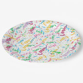 Confetti en Streamers vieren verjaardagsfeest Papieren Bordje (Gekanteld)