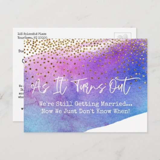 Confetti en Waterverf Sassy stellen huwelijk uit Briefkaart (Voorkant / Achterkant)