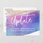 Confetti en Waterverf uitgesteld bruiloft update Briefkaart (Voorkant / Achterkant)