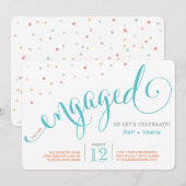Confetti Engagement Party Kaart (Voorkant / Achterkant)