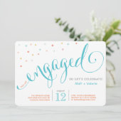 Confetti Engagement Party Kaart (Staand voorkant)
