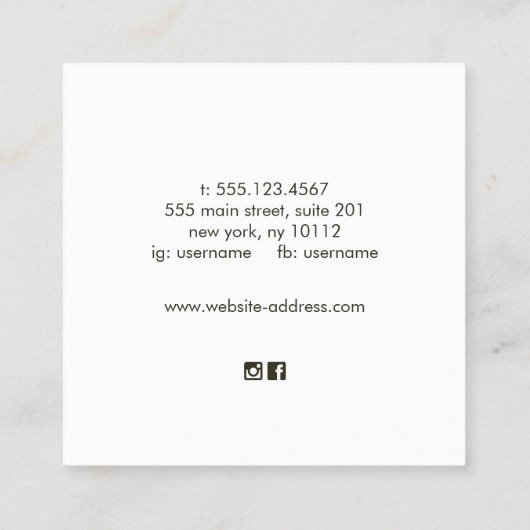 Confetti Event Planner Vierkante Visitekaartje (Achterkant)