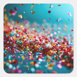 Confetti explosie vierkante sticker