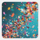 Confetti explosie vierkante sticker (Voorkant)