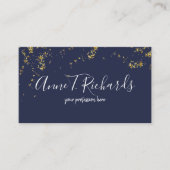 confetti (faux gouden stippen) handgeschreven naam visitekaartje (Voorkant)