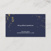 confetti (faux gouden stippen) handgeschreven naam visitekaartje (Achterkant)