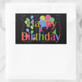 Confetti, Feest Petten & Ballonnen Verjaardag Zwar Rechthoekige Sticker (Tas)