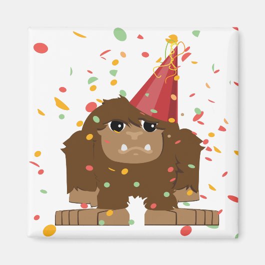 Confetti Feest Sasquatch Bigfoot Magneet (Voorkant)