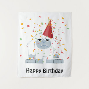 Confetti Feest Yeti  Wandkleed