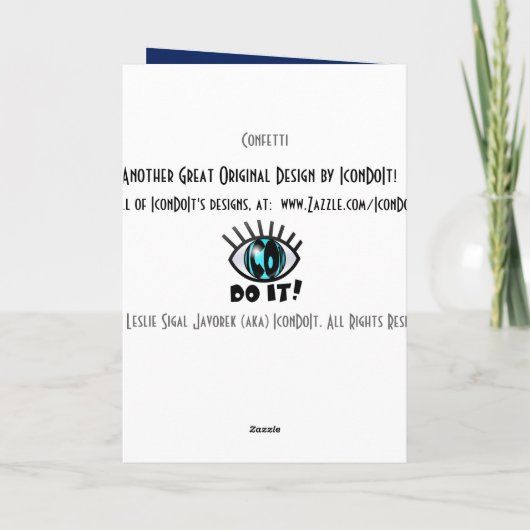 Confetti Feestdagen Kaart (Achterkant)