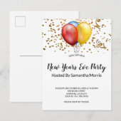 Confetti feestelijke nieuwe jaren uitnodiging briefkaart (Voorkant / Achterkant)