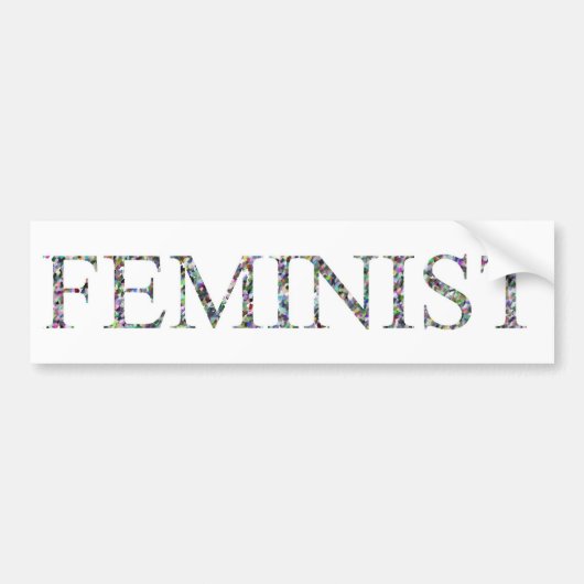 Confetti Feminist.jpg Bumpersticker (Voorkant)