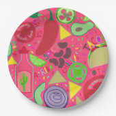Confetti Fiesta Pink Papieren Bordje (Voorkant)