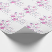 Confetti flower petals roze blauwe bruiloft cadeaupapier (Hoek)