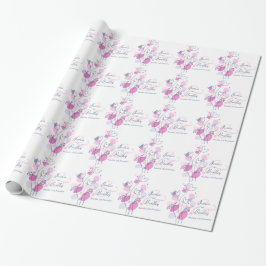 Confetti flower petals roze blauwe bruiloft cadeaupapier
