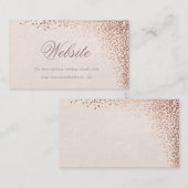 Confetti folie faux folie bruiloft website kaart (Voorkant / Achterkant)