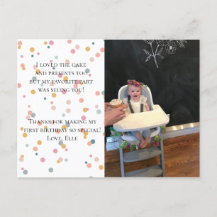 Confetti Foto Birthday Bedankt voor je briefkaart
