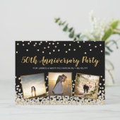 Confetti Foto Collage 50th Jubileum Party Kaart (Staand voorkant)