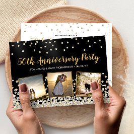 Confetti Foto Collage 50th Jubileum Party Kaart