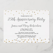 Confetti-fotocollage 25-jarig jubileumfeest folie uitnodiging (Achterkant)