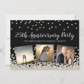 Confetti Fotocollage 25e Jubileum Party Kaart (Voorkant)
