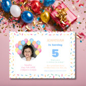 Confetti Frame Balloon Arch Photo Birthday Kaart