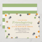 Confetti Friendsgiving Party Kaart (Voorkant / Achterkant)