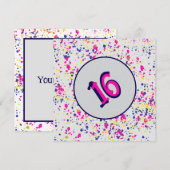 Confetti Fun Sprinkels Ontwerp 16 Uitnodiging (Voorkant / Achterkant)