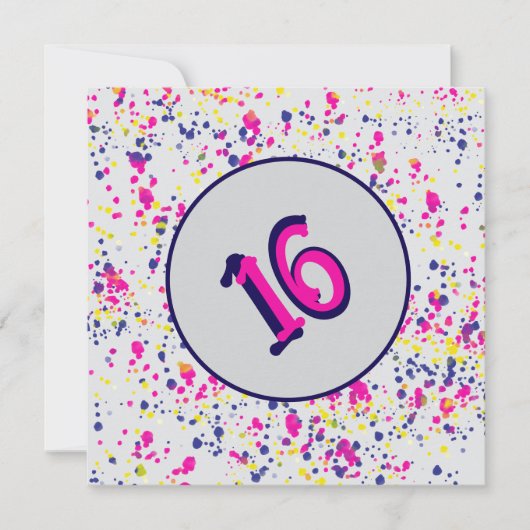 Confetti Fun Sprinkels Ontwerp 16 Uitnodiging (Voorkant)