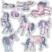 Confetti Galaxy Fantasy Unicorns Sticker (Voorkant)
