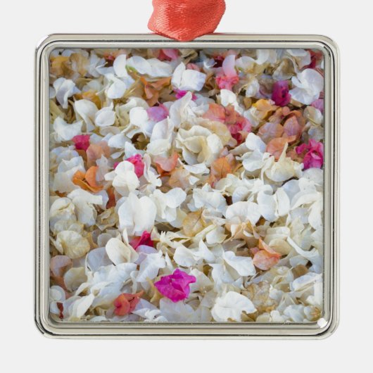 Confetti gedroogde bloemen metalen ornament (Voorkant)