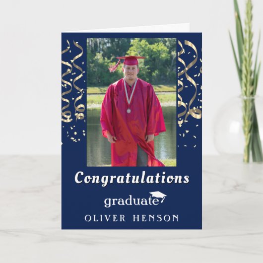 Confetti Gefeliciteerd Afstuderen Foto Kaart (Voorkant)