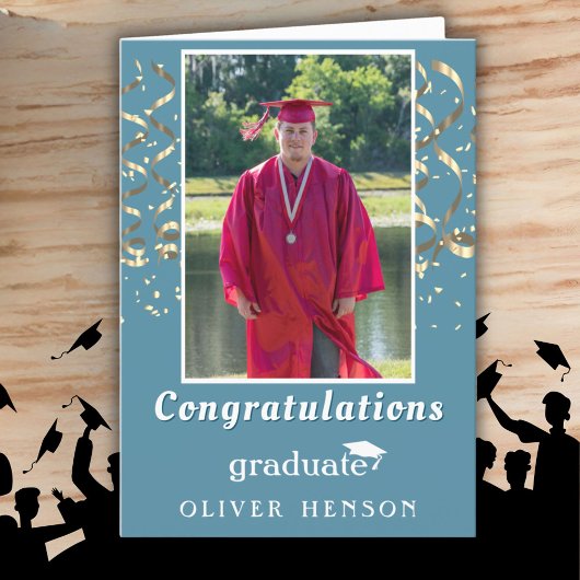 Confetti Gefeliciteerd Afstuderen Foto Kaart