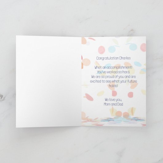 Confetti Gefeliciteerd Afstuderen Hond Kaart (Binnen)