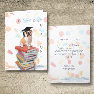 Confetti Gefeliciteerd Afstuderen Hond Kaart