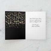 Confetti Gefeliciteerd Afstuderen Zwarte Foto Kaart (Binnen)