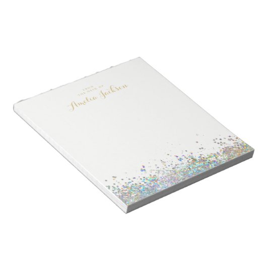 Confetti Gepersonaliseerd Notitieblok Stationery (Schuin)