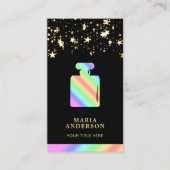 Confetti geur Kleurrijke regenboog parfumfles Visitekaartje (Voorkant)