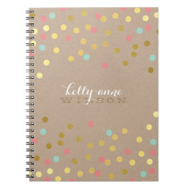 CONFETTI GLAMOROUS goudkoraalmijnkraft Notitieboek