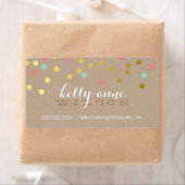 CONFETTI GLAMOROUS schattig goud folie koraal mint Etiket (Insitu)