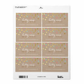 CONFETTI GLAMOROUS schattig goud folie koraal mint Etiket (Full Sheet)