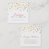CONFETTI GLAMOROUS schattig goud folie koraal mint Vierkante Visitekaartje (Voorkant / Achterkant)