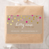 CONFETTI GLAMOROUS schattig gouden folie vet roze  Etiket (Insitu)